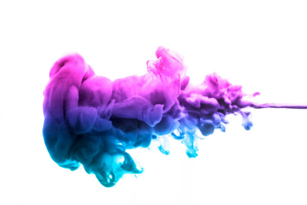 istock Acrylic colors and ink in water. Abstract frame background. Isolated on white 680898258