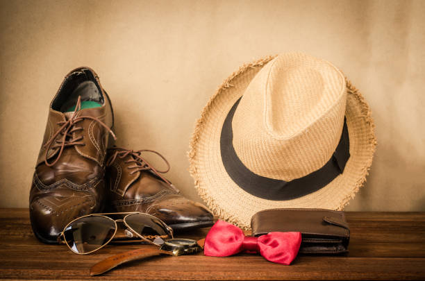 istock acceseries for men on the wooden floor 680902598