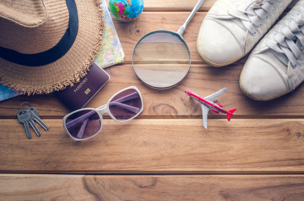 istock Travel accessories apparel along for the trip 680902998