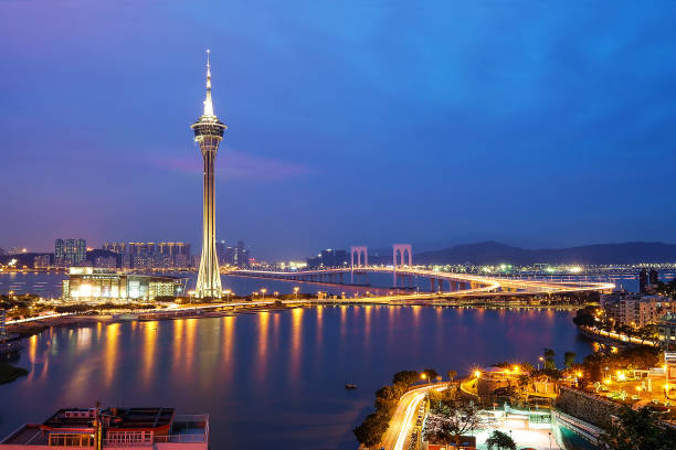 istock Night view of Macau in Twilight Time 680903616