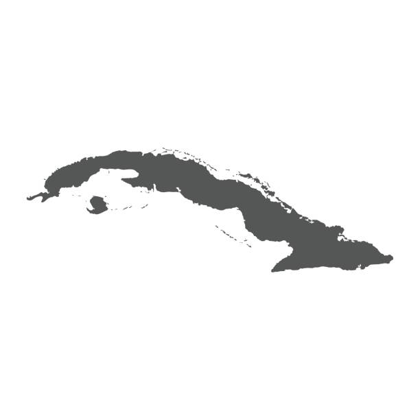Cuba vector map. Cuba vector map. Black icon on white background. cuba stock illustrations