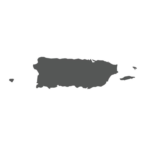 puerto rico vektorkarte. - greater antilles stock-grafiken, -clipart, -cartoons und -symbole