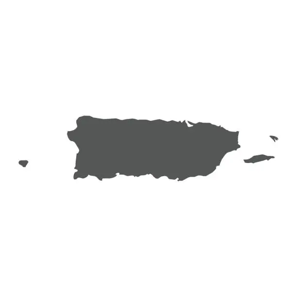Vector illustration of Puerto Rico vector map.