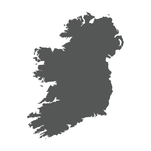 아일랜드 벡터 맵입니다. - 아일랜드 북유럽 stock illustrations