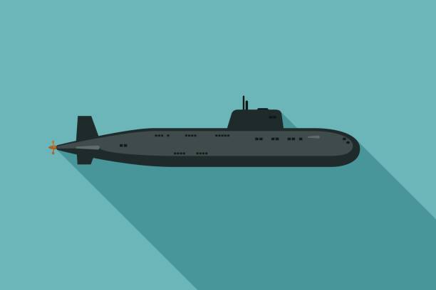 illustrations, cliparts, dessins animés et icônes de sous-marin avec ombre portée - animal powered vehicle