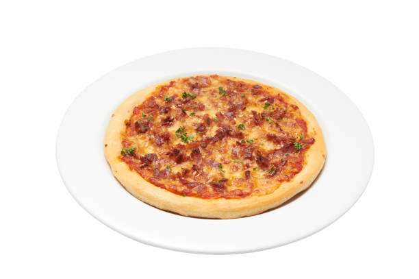 istock Isolate and clipping path of margarita pizza. 680914786
