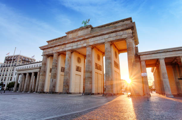 istock Berlin - Brandenburg Gate at sunrise, Germany 680915286