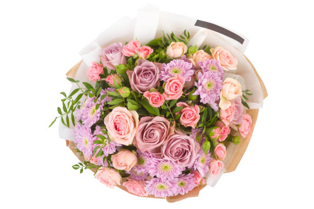 istock Bright buketny composition from fresh flowers, the white isolated background 680922954
