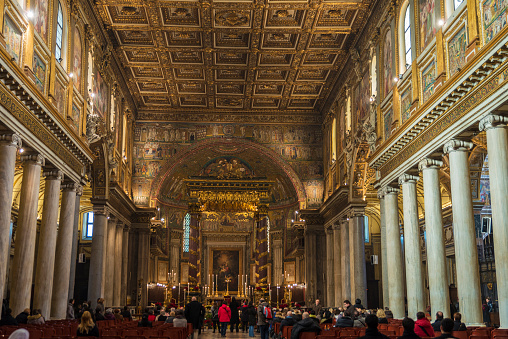 Interior de la Basilica di Santa Maria Maggiore en Roma, Italia. photo