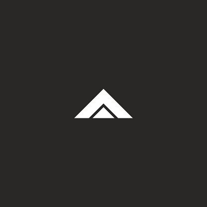 Letter A  mockup, black and white two triangles geometric shape, design element business card emblem identity, delta icon