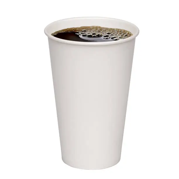 Takeaway coffee cup on white background including clipping path