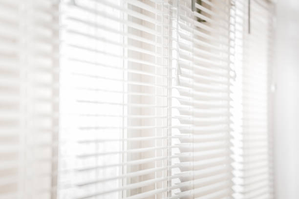White shutters stock photo
