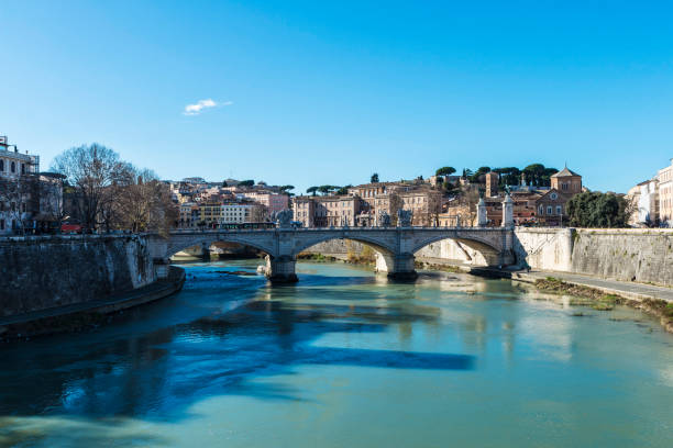 istock Bridge over the Tiber River in Rome, Italy 680959834