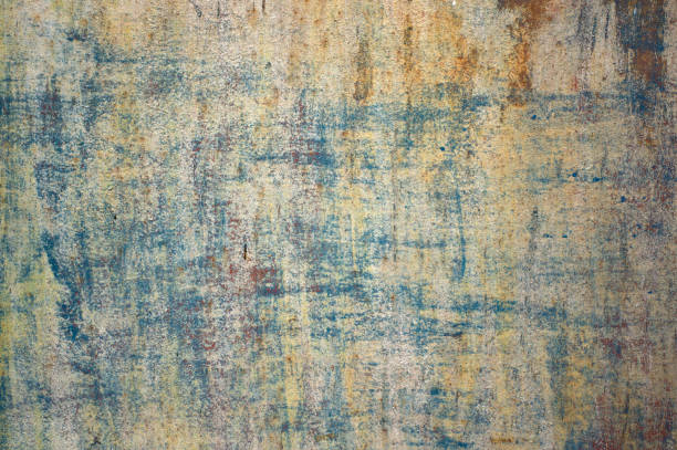 istock Multicolored peeling wall texture and background. Surface with brush strokes, stains. The colors like used by the Impressionists. 680960044