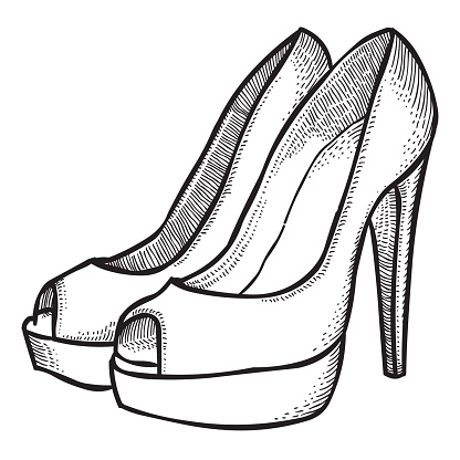 Cartoon Image Of High Heeled Shoes Stock Illustration - Download Image ...