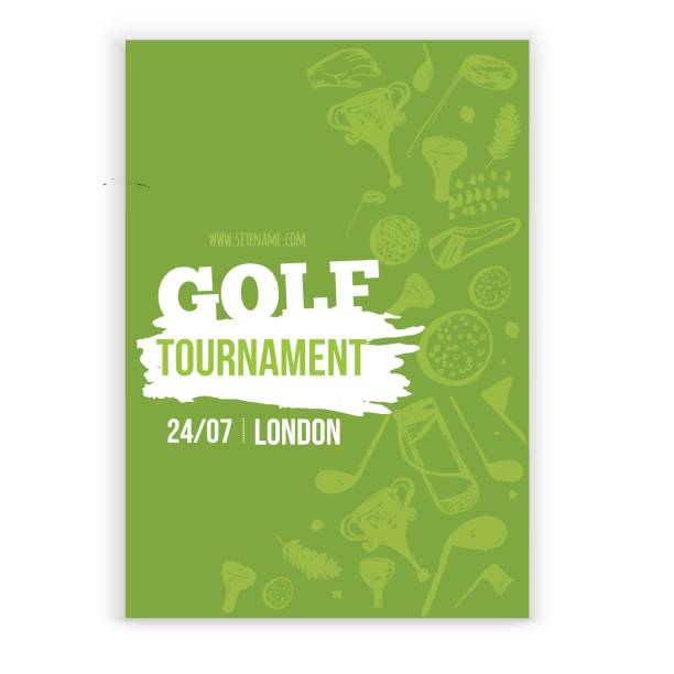 Golf flyer vector illustration. Tournament design invitation with hand drawn grunge elements. Easy to edit for your promotion Golf flyer vector illustration. Tournament design invitation with hand drawn grunge elements. Easy to edit for your promotion. golf designs stock illustrations