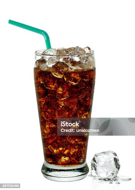 Cola With Crushed Ice And Straw In Tall Glass Stock Photo