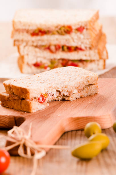 istock Tuna, olives and tomato sandwiches. 681051476