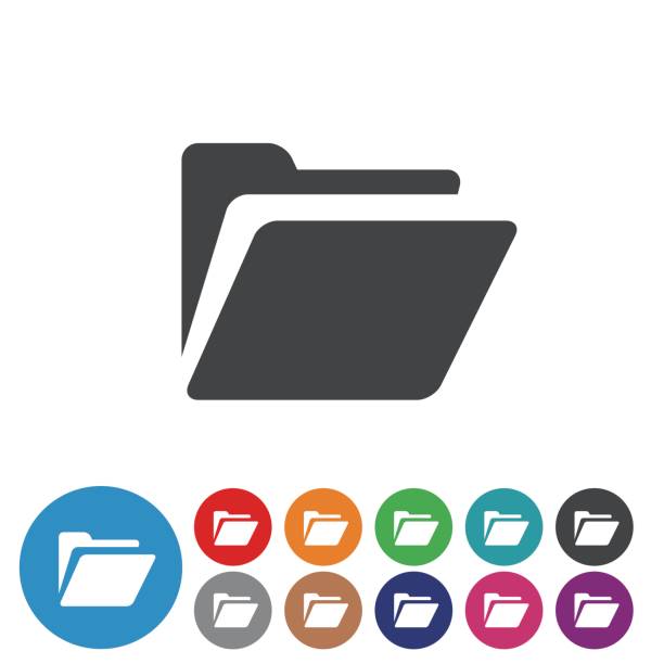 ilustraciones, imágenes clip art, dibujos animados e iconos de stock de conjunto de iconos de carpetas - serie icono gráfico - portafolio