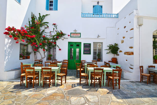traditional tavern at Apollonia Sifnos Greece stock photo
