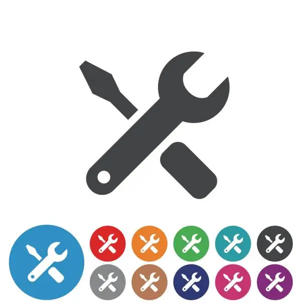 Vector illustration of Setting Icons Set - Graphic Icon Series