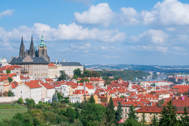 istock cityscape of Prague 681118236