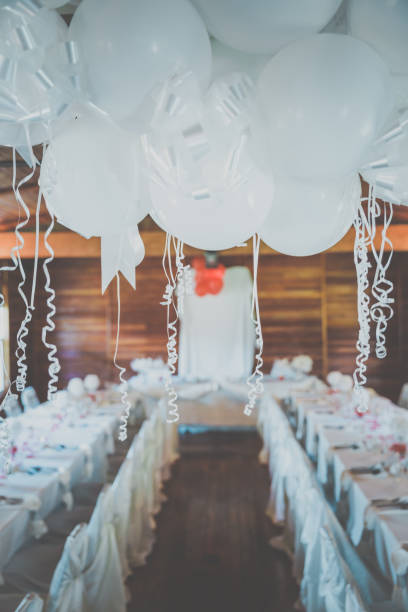 Wedding Birthday Reception Decoration, Chairs, Tables and Flowers