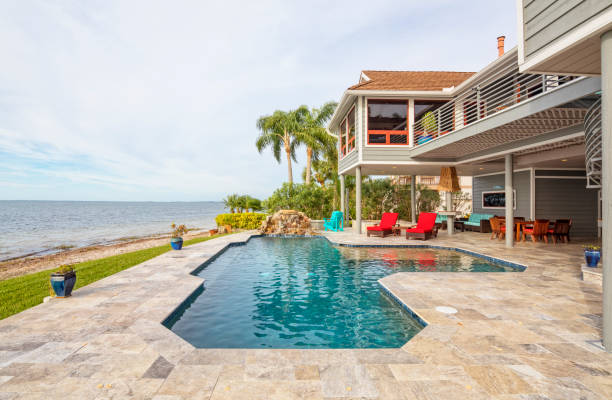 istock Beautiful Swimming Pool in Tropical Setting 681123946