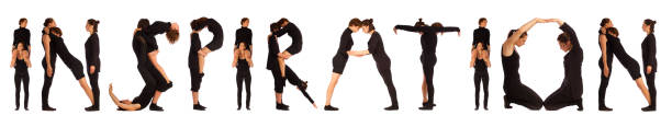 istock Black dressed people forming word INSPIRATION 681124612