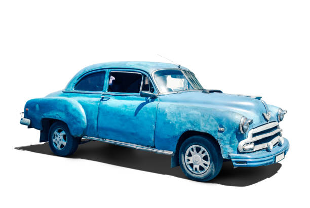 istock Old American car on white Background with clipping Path 681150952