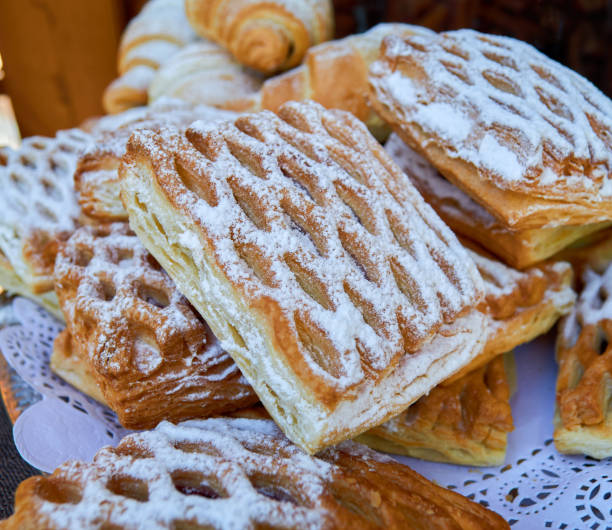 istock Puff pastry with stuffing and croissants 681156218