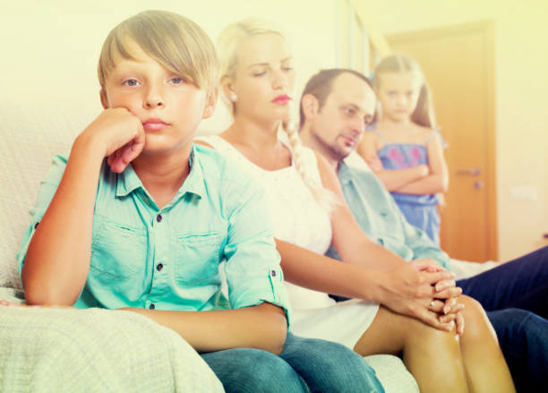 istock Parents and two kids in conflict at home 681156582