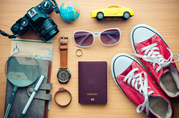 istock Travel accessories for trip 681164272