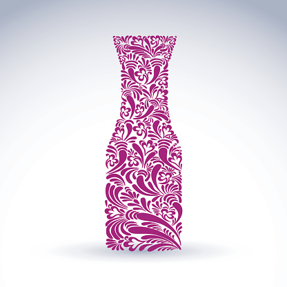 Alcohol Theme Flowerpatterned Element Pitcher Classic Bottle With ...