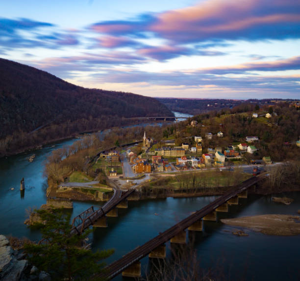Harpers Ferry overlook Sunrise at Harper's Ferry harpers ferry photos stock pictures, royalty-free photos & images