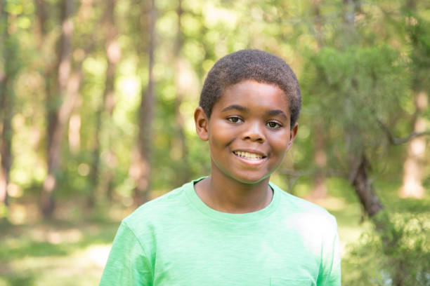 istock Pre-adolescent, African descent boy outdoors in spring or summer. 681222516