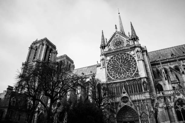 istock Notre Dame in Black and White 681229714