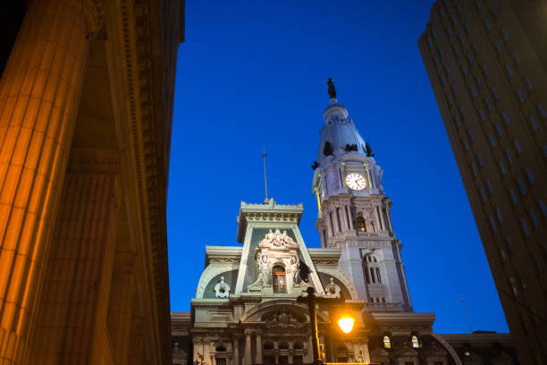 City hall building in the Old City in Philadelphia PA stock photo
