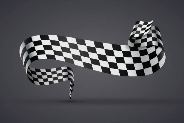 ilustraciones, imágenes clip art, dibujos animados e iconos de stock de blanco y negro checkered la bandera o estandarte - checkered flag illustrations