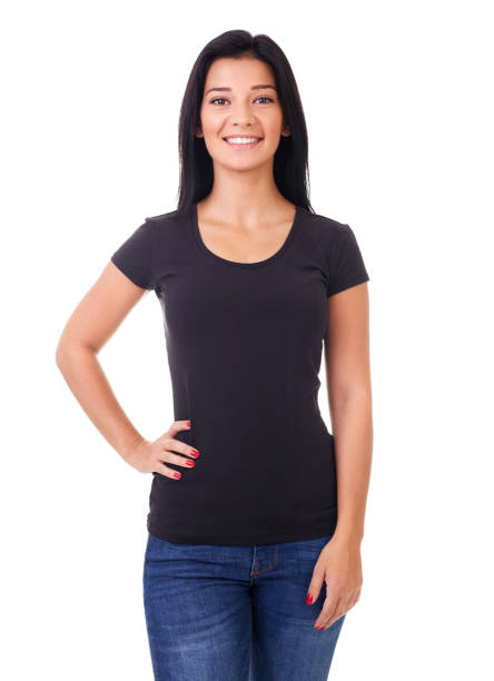 istock Smiling woman in black t-shirt 681257622