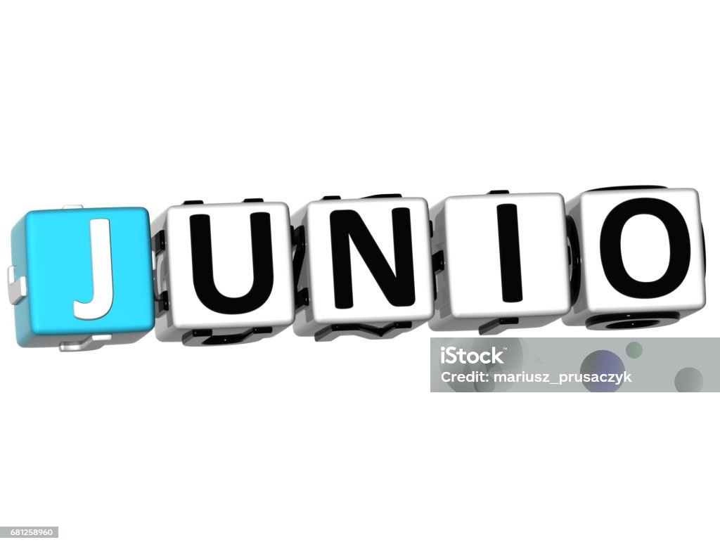 3D Junio Block Text on white background Business Stock Photo