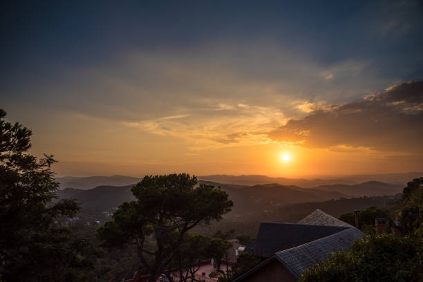 Sunset from Mountain Tibidado in Barcelona Spain