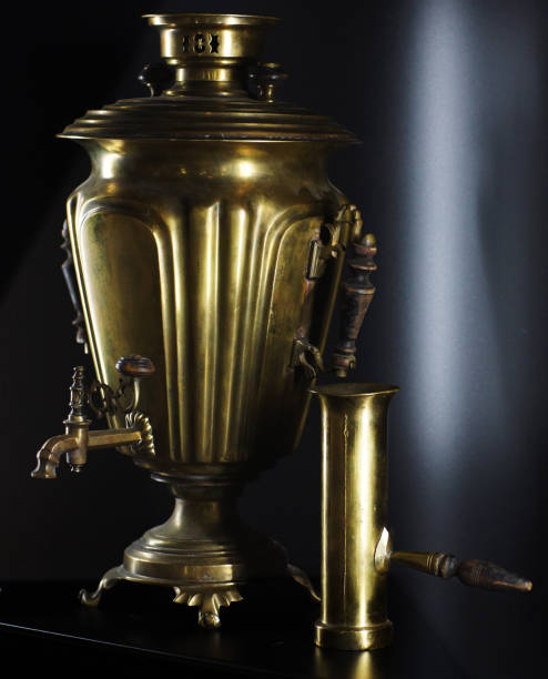 istock Russian traditional samovar, device for heating and boiling water 681281010