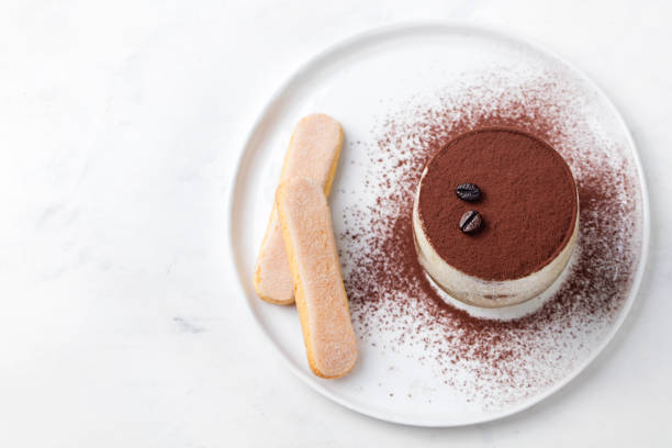 istock Tiramisu, traditional Italian dessert. Top view. 681296250