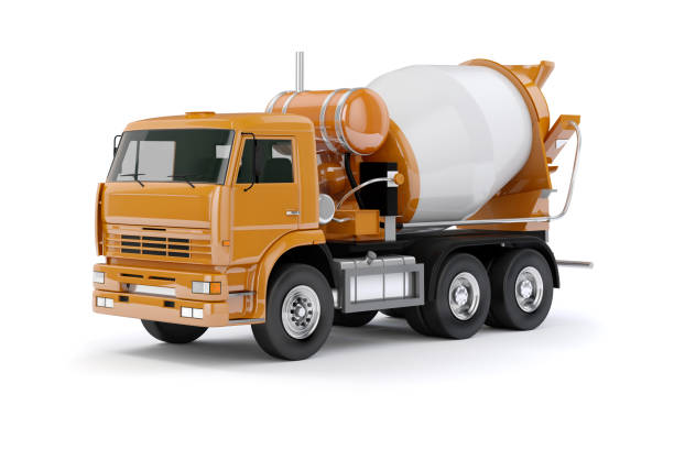 istock 3d concrete mixer truck on white background 681302898