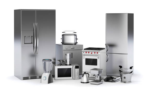 istock 3d set of home appliances on white background 681303876