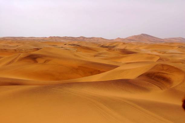 View over the wonderful Dunes of the Namib Desert near Swakopmund stock photo