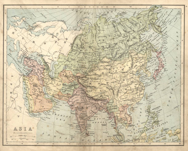 istock Antique map of Asia in the 19th Century, 1873 681318404