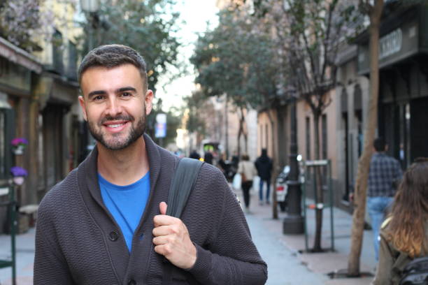 istock Handsome healthy man smiling in the city 681324966