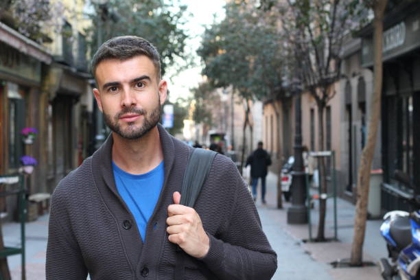 istock Real man strolling around the city streets 681325052